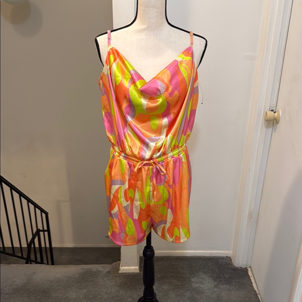 AKIRA Multicolor Satin Jumpsuit